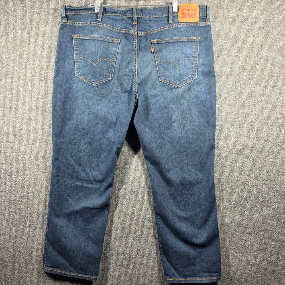 Levis 541 Jeans Mens 46x30 Athletic Taper Medium Wash Whiskering Distressed Jean - Picture 2 of 8